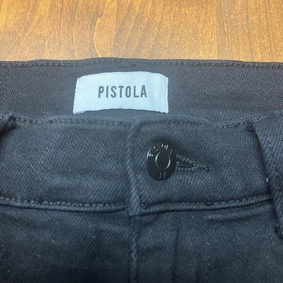 Pistola Teagan High Waist Slit Cuff Slim Leg Ankle Black Bootcut Jeans Size 27 - Picture 4 of 14